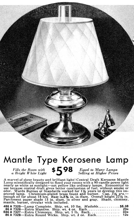 Montgomery Ward mantle lamp
