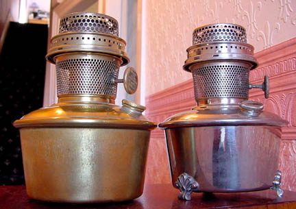Aladdin model 12 oil pot lamp and French shelf lamp
