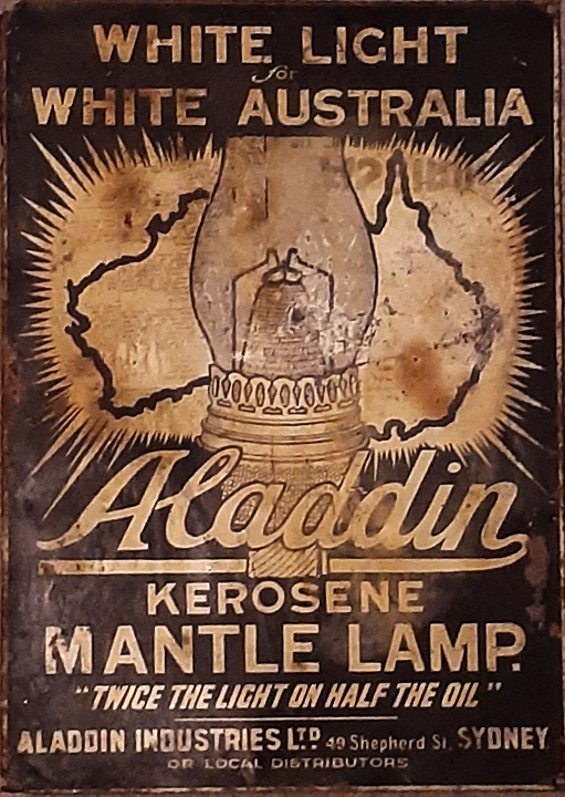 Aladdin Australia advertizing tack sign