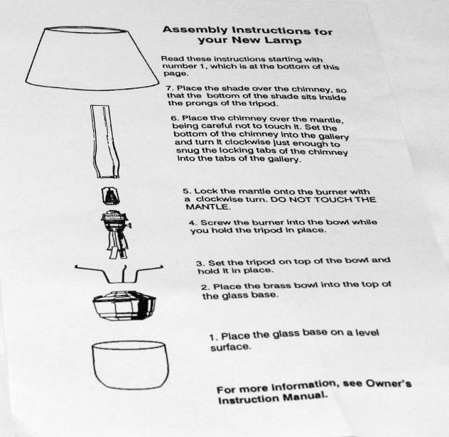 Aladdin lamp assembly instructions