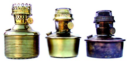 three Aladdin lamp oil pots