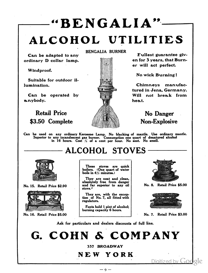 G. Cohn 1909 advertisement
