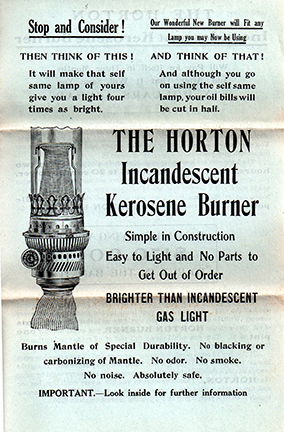 Cover of Horton incandescent burner sales brochure