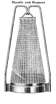 German cap mantle used on early miller mantle lamps
