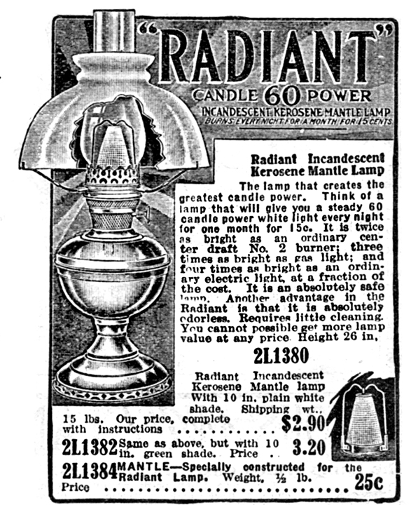1914 Radiant lamp ad